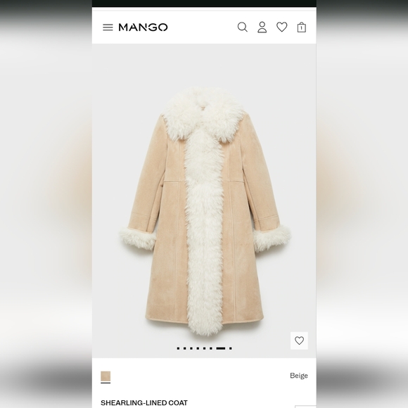 DISO MANGO Shearling-Lined Coat Sz L - Picture 1 of 2